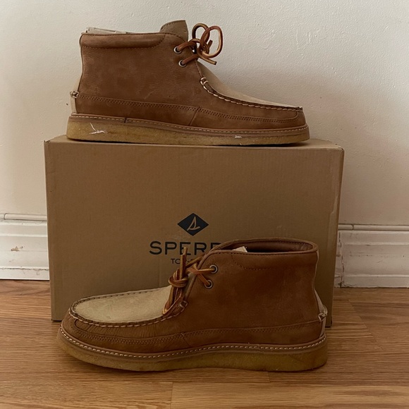 New with box sperry gold crepe chukka boot tan/stone size 10 j crew collab - Picture 3 of 9
